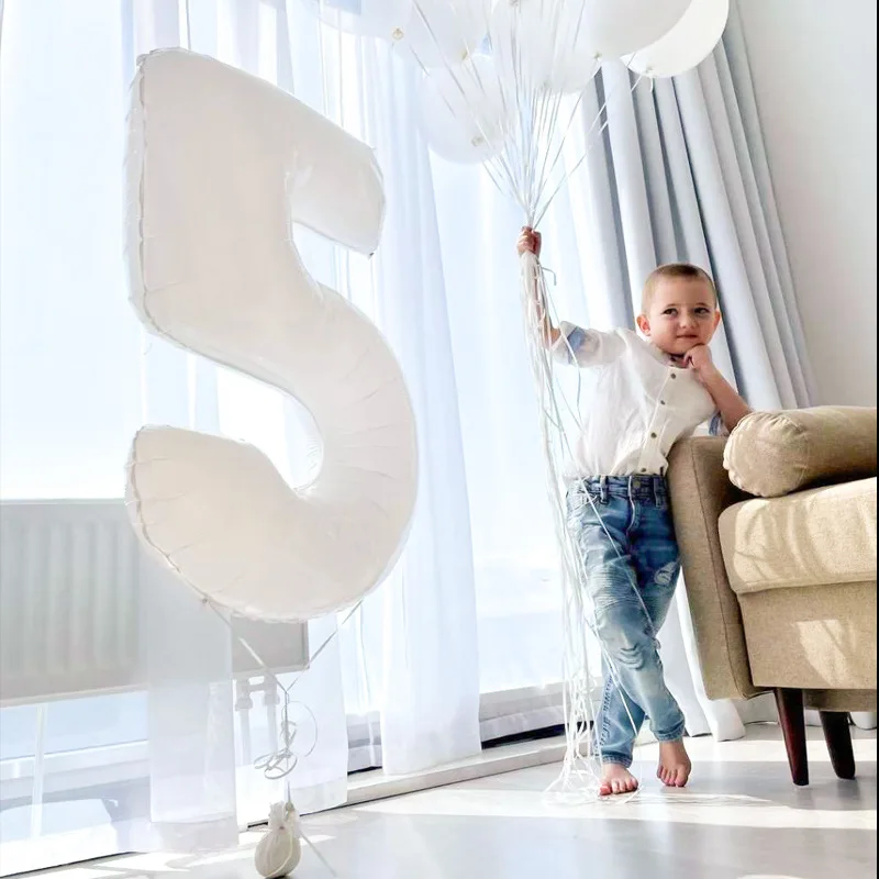 white 32inch Number 0-9 Foil Birthday Balloons 1st Birthday Wedding Party Decorations Baby Shower party decoration 2nd birthday