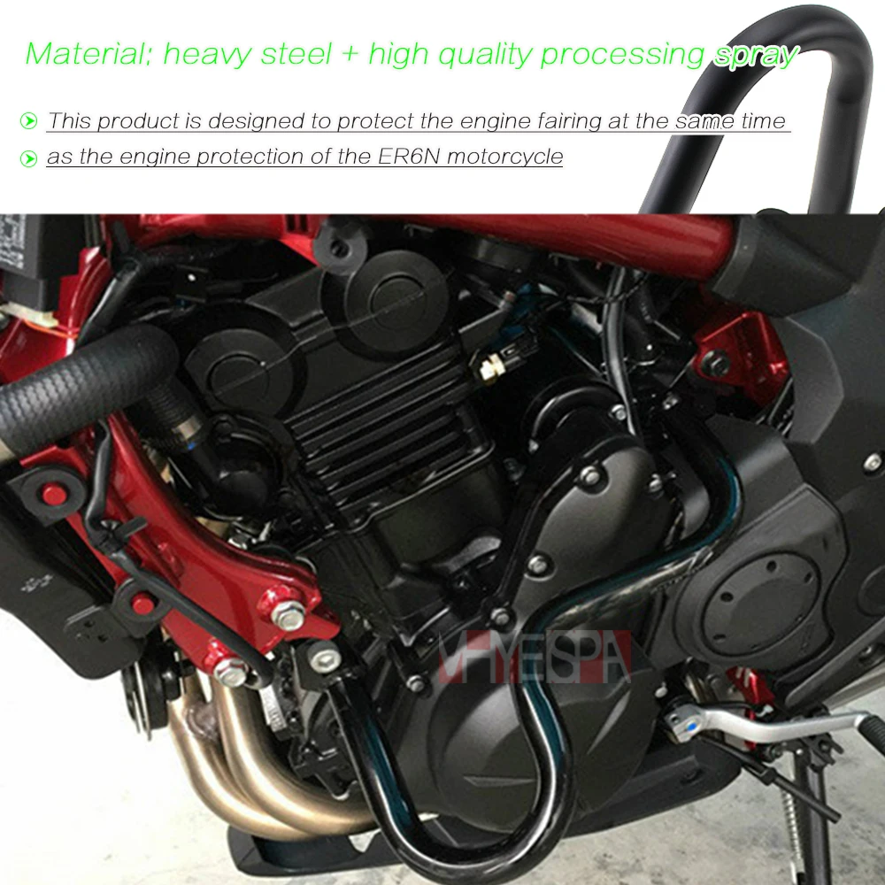 For Kawasaki ER-6N ER 6N 2012 2013 2014 2015  Motorcycle Accessories Engine Guard Crash Bar Fairing Frame Protector Buffer black