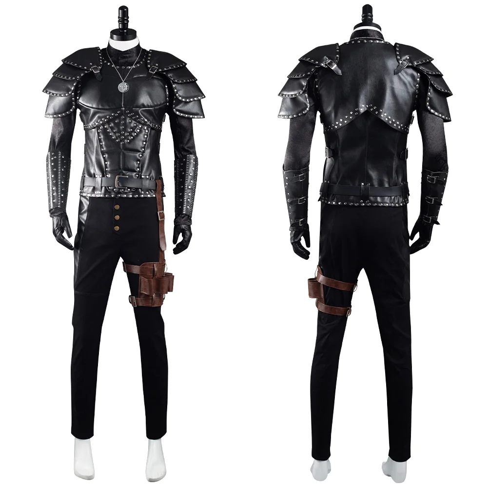 

Fast Delivery Witch Geralt of Rivia Cosplay Costume for Adult Male Men Fantasia Outfit Halloween Carnival Party Roleplaying Suit