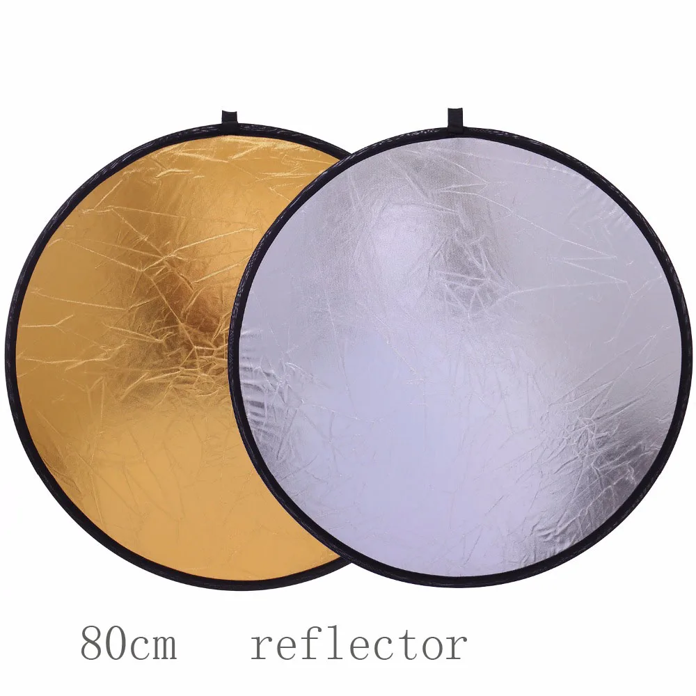 2 in1 80cm Reflector Photography Light Mulit Collapsible Disc Outdoor or Photo Studio Accessories for flash light Sliver/Gold