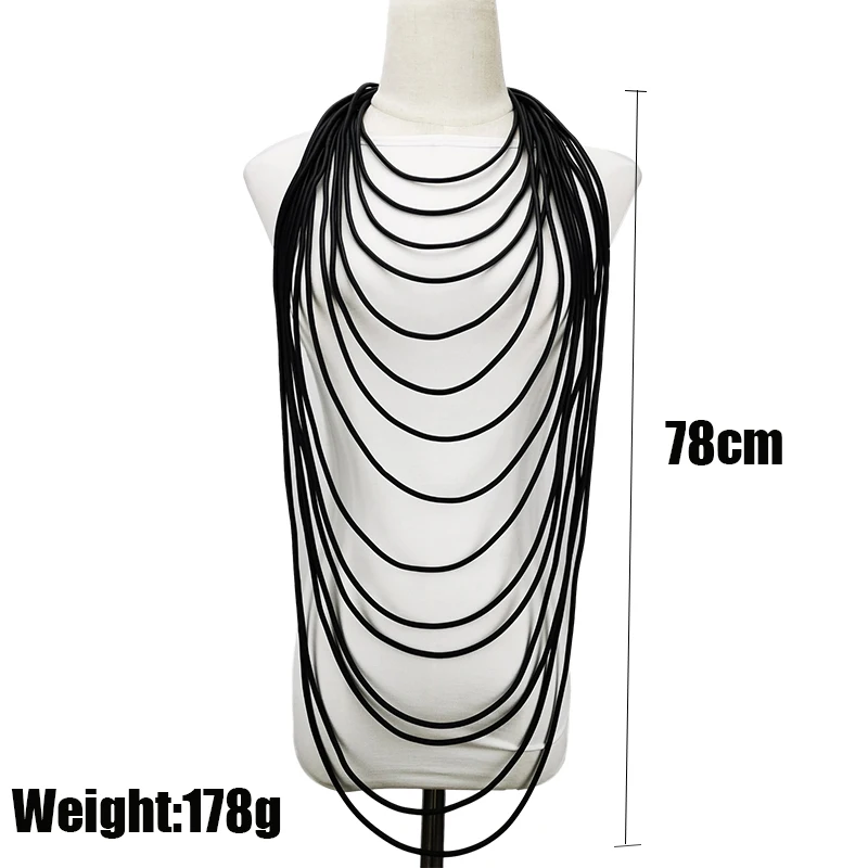 UKEBAY Long Pendant Necklace For Women Clothes Necklaces Handmade Rubber Jewelry Sweater Chain Punk Necklace Party Accessories