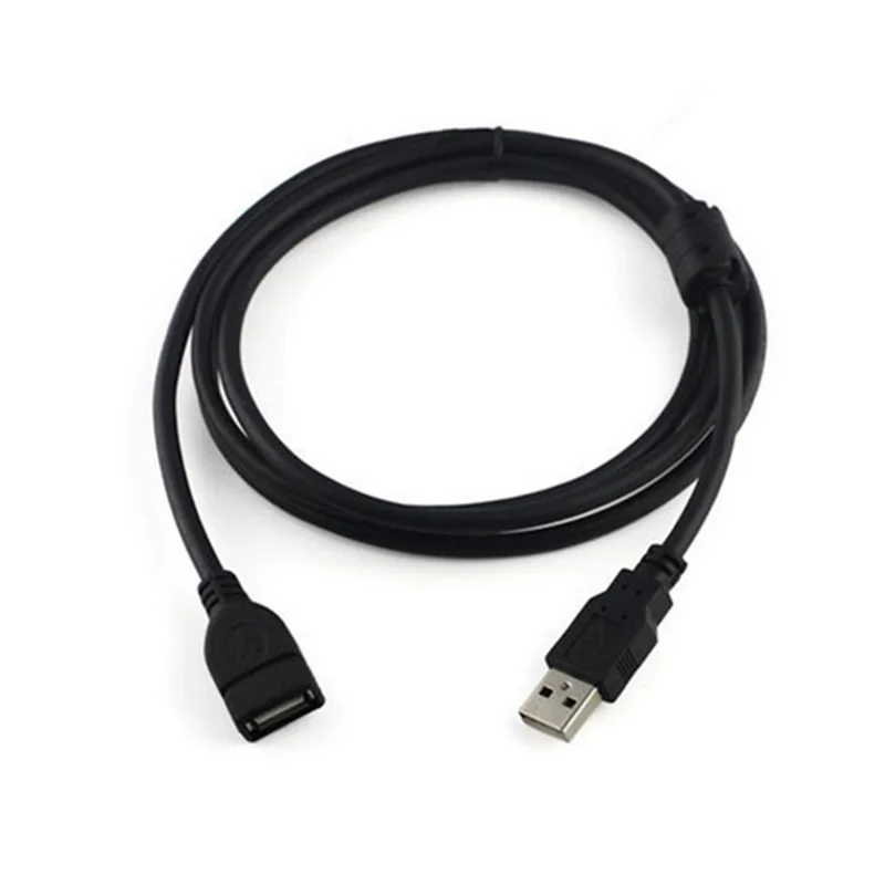 Black 1.5M 3M 5M 10M USB2.0 Data Line Male to Female AM-AF Cable High-speed Transmission USB Extension Wire with Magnetic Ring