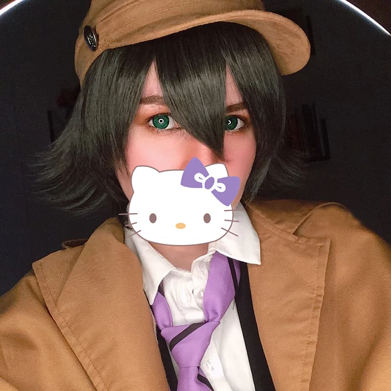 Anime Ranpo Edogawa Cosplay Perücke kurz 30cm natürliche schwarze Perücke Cosplay Anime Cosplay Perücke hitze beständiges synthetisches Haar