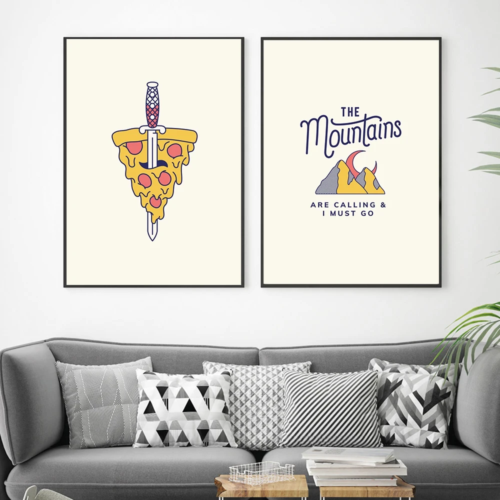 Vintage Free Spirit The Mountain Posters and Prints Wall Picture Be Unique Quote Nursery Art Canvas Painting Home Wall Art Decor