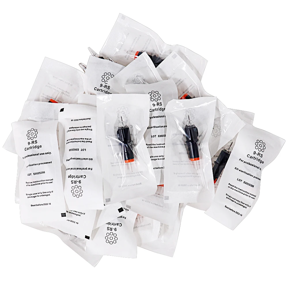 Tatuagem descartáveis agulhas cartuchos, esterilizados, semi-permanente, sobrancelha, lábio, agulhas de maquiagem, RL, M1, RM, RS, tatuagem Pen Gun, 100 pcs, 50pcs