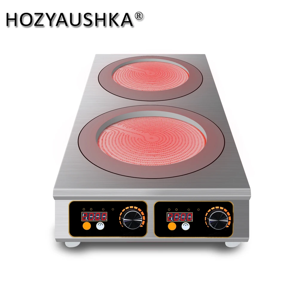 

HOZYAUSHKA 2000W high-power double-head titanium crystal panel vertical all-stainless steel electric ceramic stove