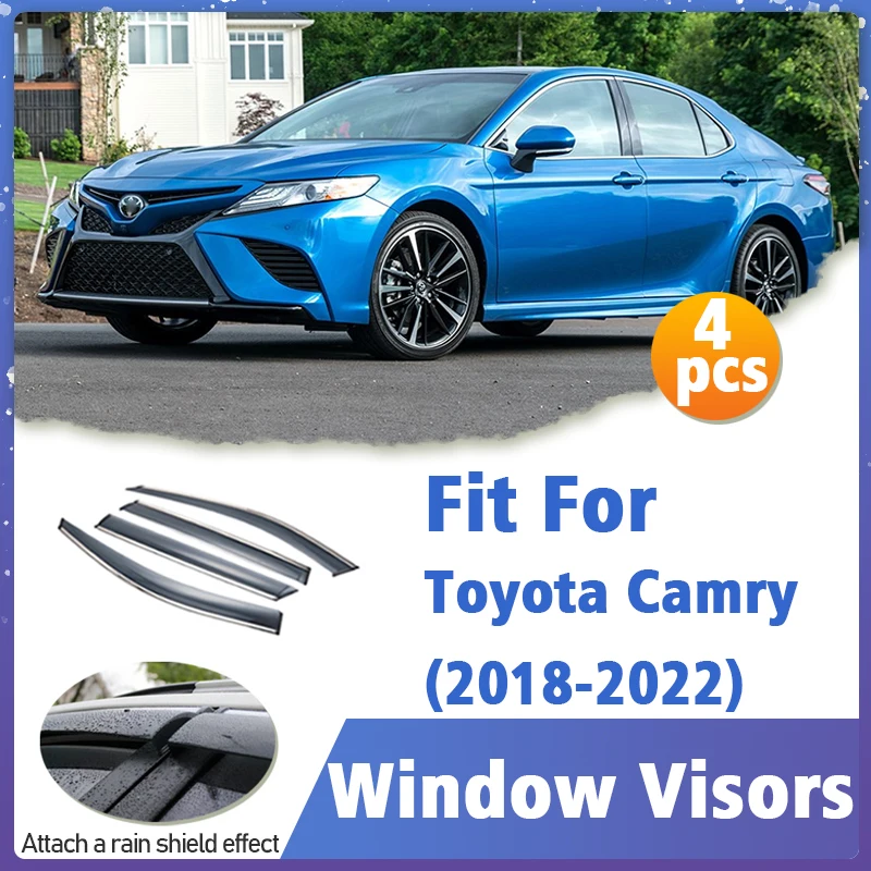 

Window Visor Guard for Toyota Camry 2018-2022 4pcs Vent Cover Trim Awnings Shelters Protection Sun Rain Deflector Accessories