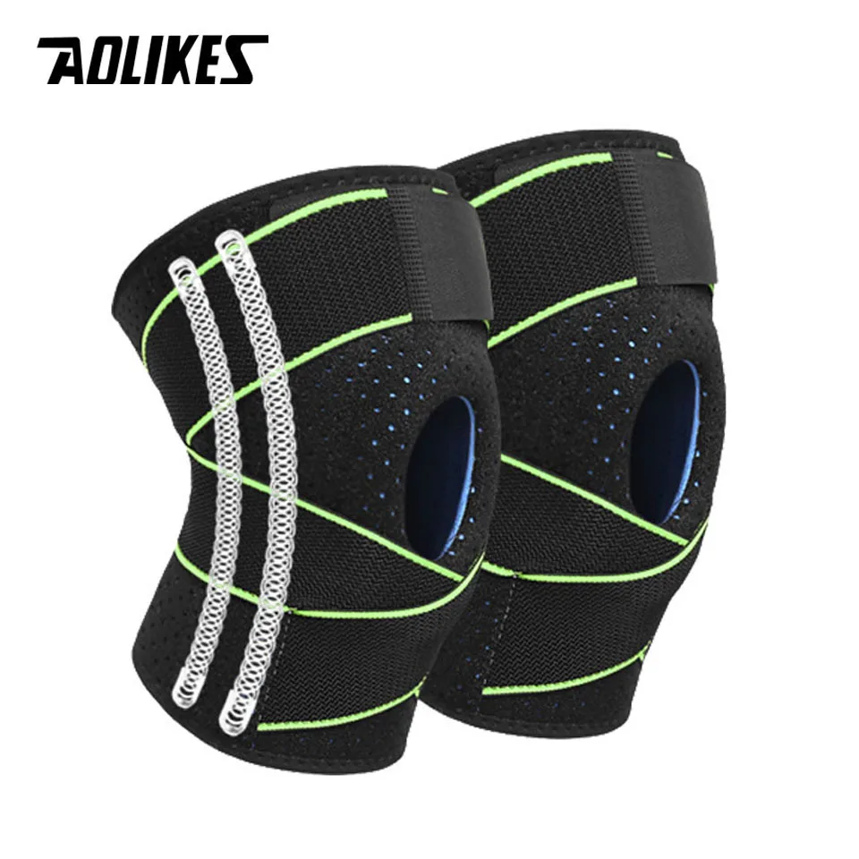 AOLIKES 1 Pair Knee Brace with Side Stabilizers,Adjustable Knee Support Braces for Knee Pain, Joint Pain Relief,Injury Recovery