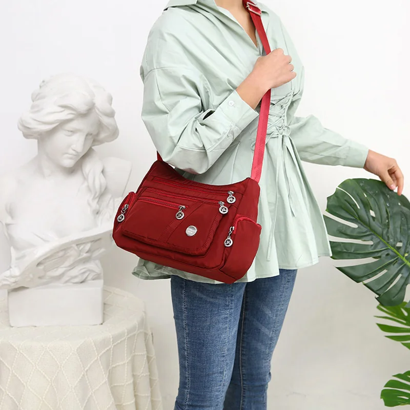 Casual Frauen Schulter Umhängetasche Oxford Wasserdichte Zipper Handtaschen Paket Weibliche Große Kapazität Reise Umhängetasche – Detail 14