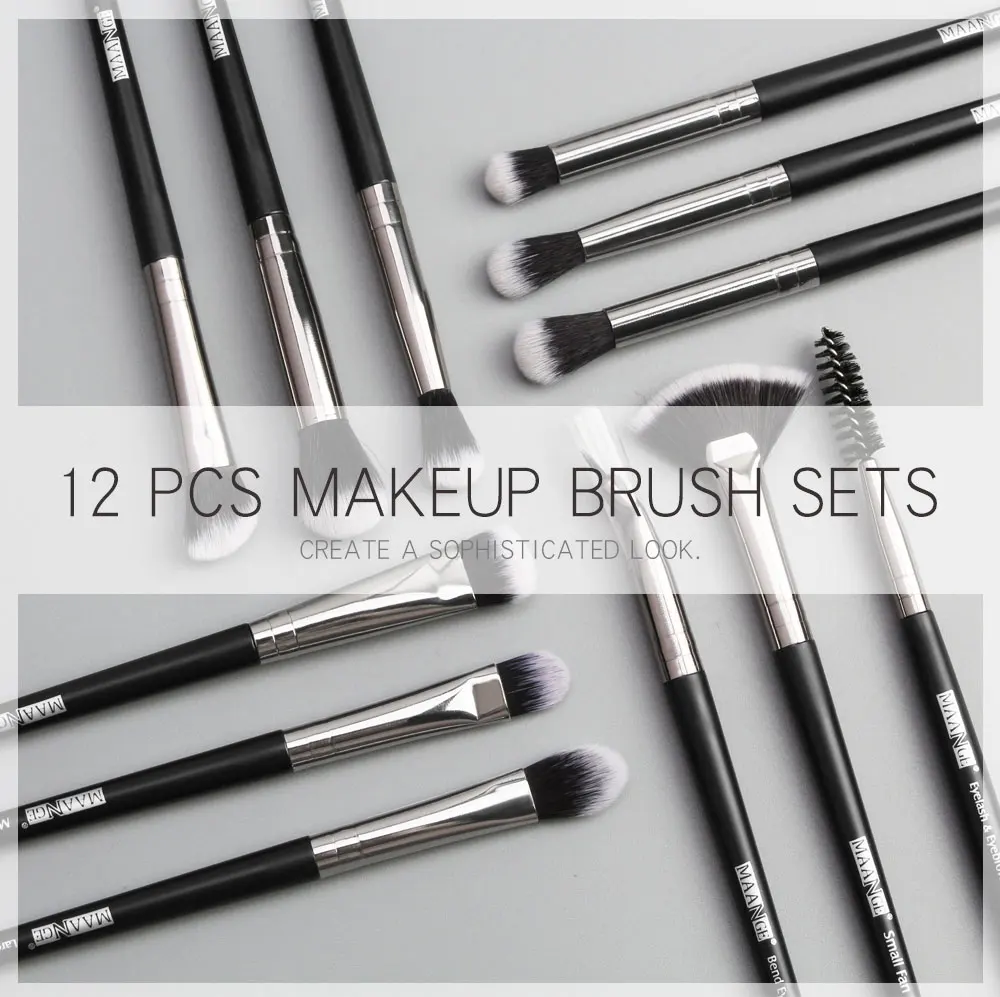 MAANGE 5/12Pcs Makeup Brushes Set Kosmetik Bubuk Eye Shadow Foundation Blush Blending Alat Kecantikan Kuas Make Up maquiagem