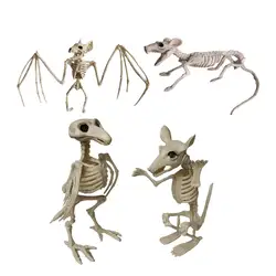 Halloween Animal Skeleton Bones, Horror Ornaments, Creepy Decoration, Party Props, Bat, Mouse, Crow, Frightening, Halloween