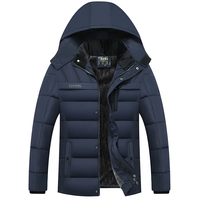 Casaco de inverno com capuz à prova de vento masculino, jaqueta grossa quente, presente para pai, marido, parka masculina, nova moda, 2024