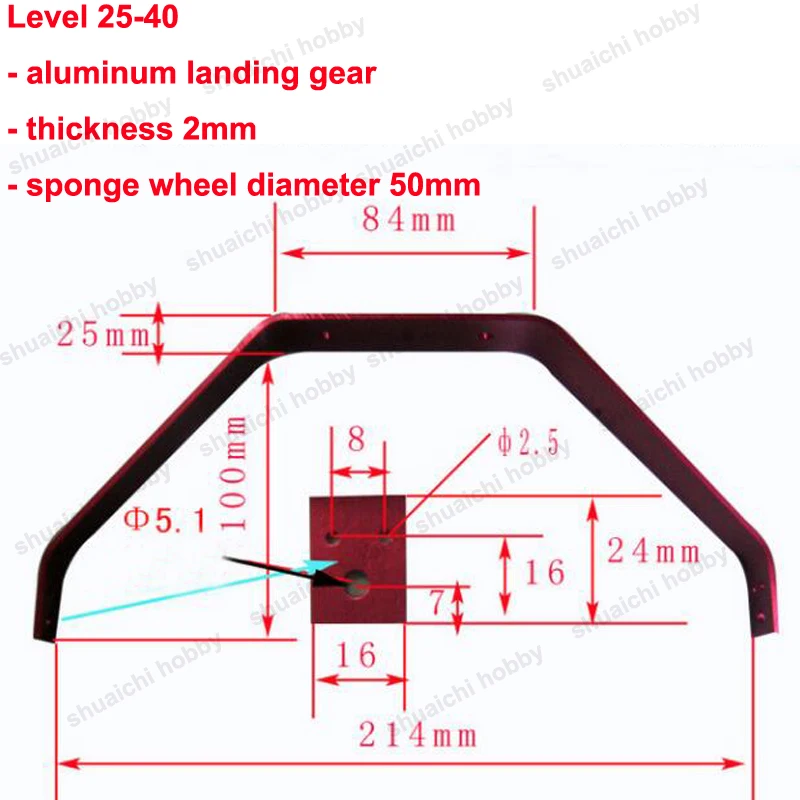 Ruedas de esponja de aluminio para aterrizaje de Avión RC, eje de eje, tornillo fijo, ala fija eléctrica, neumático delantero y trasero para modelo