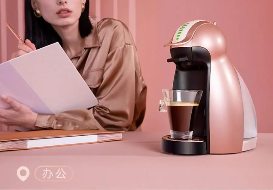 Nescafe Dolce Gusto household Capsule Coffee Machine Home Fully Automatic Office Genio Electric drip cafe maker Rose Gold pink