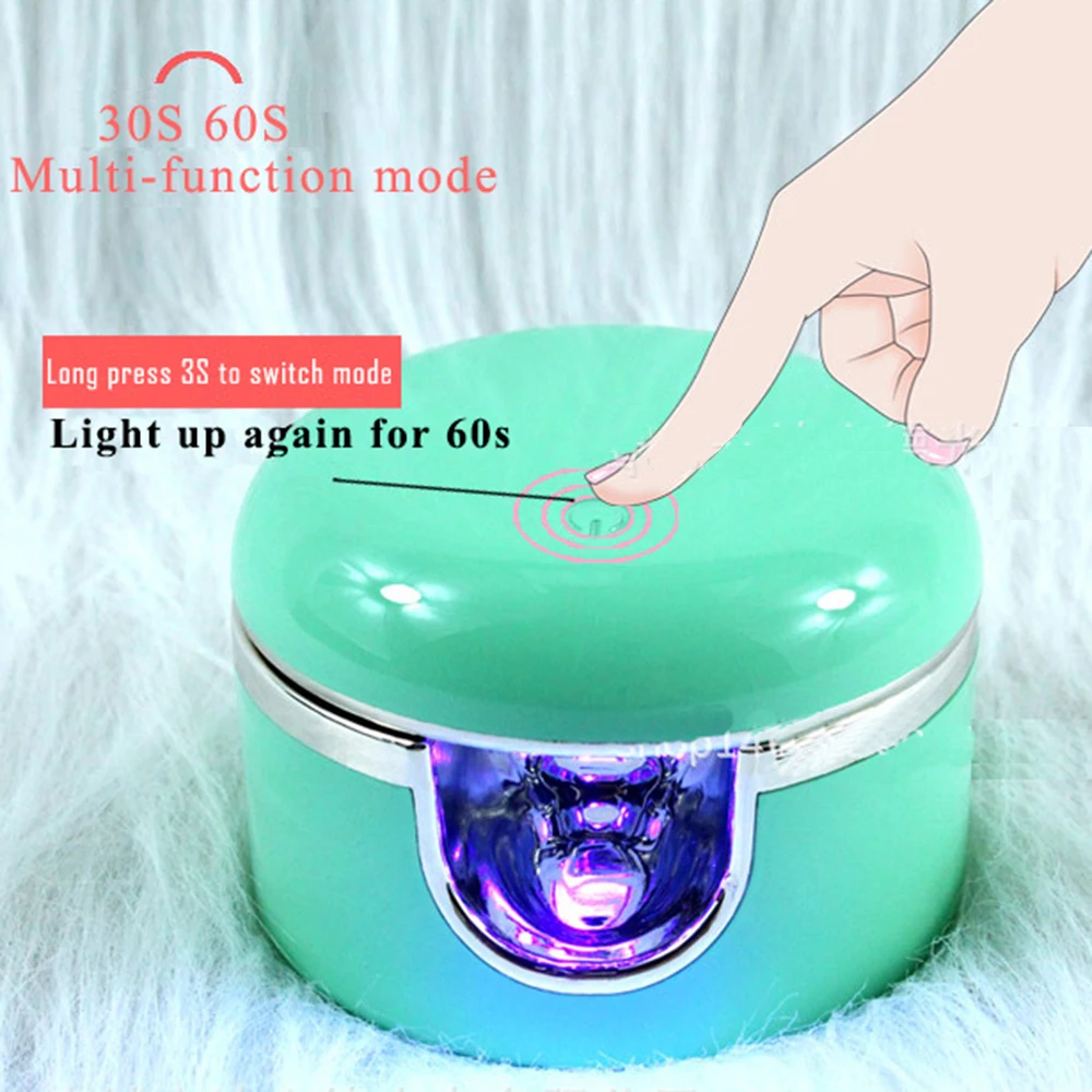 Fast Drying 3W Mini UV LED Nail Lamp Battery Storage Portable Phototherapy Manicure Tool Nail Art Wireless UV Nail Polish Dryer