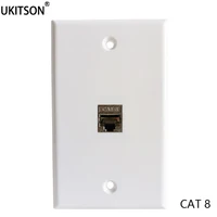 Panel de pared estándar de EE. UU. CAT.8 RJ45 Facepalte con Keystone CAT8 Jack LAN para enchufe de red de 40GB en Color blanco