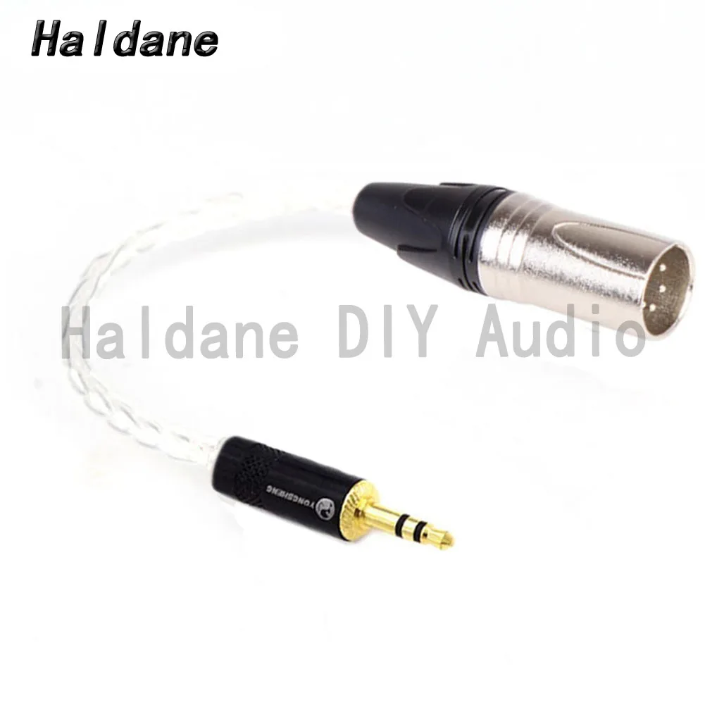 

Haldane HIFI 1/8 3.5mm Stereo 3pole Male to 4pin XLR Balanced Male Single Crystal Silver Plated Audio Adapter Connector Cable