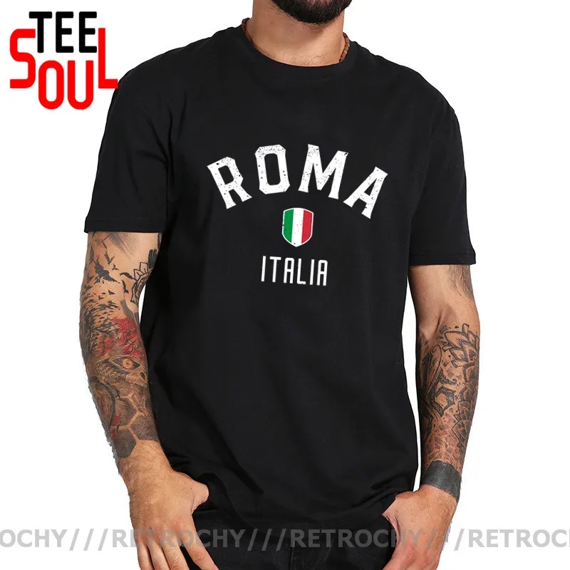 Vintage Roma Italia T shirt men Funny Rome Italy Flag T-shirt Retro Design Italian Jerseys ITA Nation Team Tops tshirt Camisetas