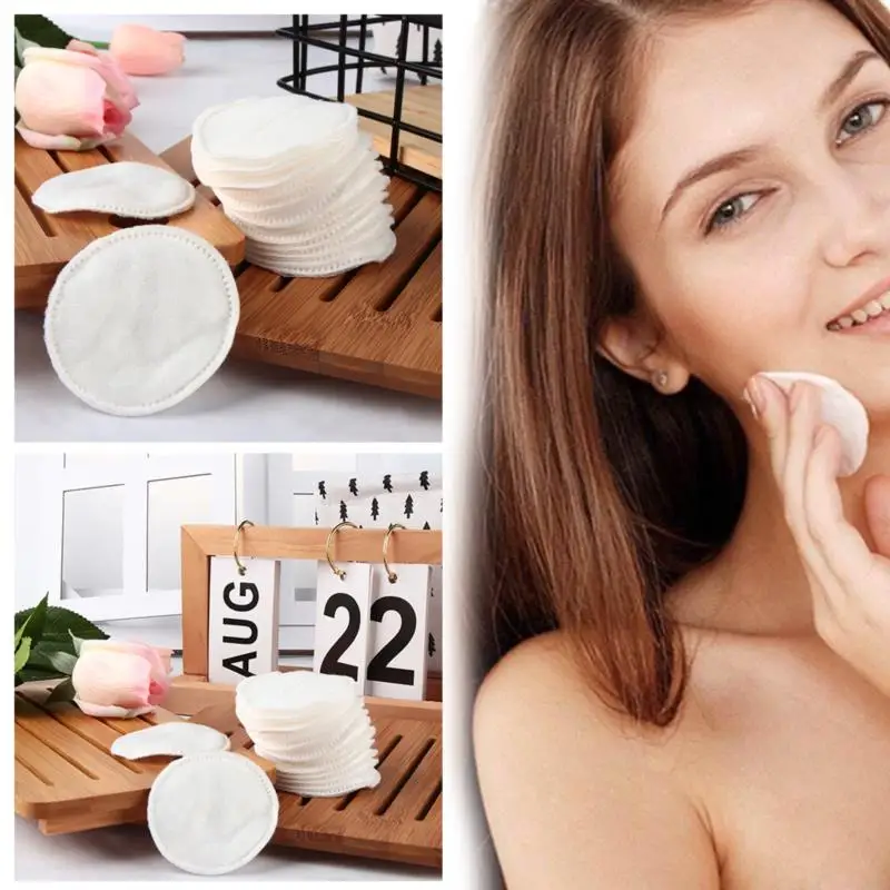 100PCS Make Up Cosmetic Cotton Pads Round Wipe Pads Nail Art Cleaning Pads Soft Daily Supplies Facial Cotton Makeup Remover Tool