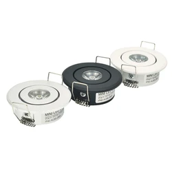 10pc 1W Mini led typu Downlight szafka wpuszczone światło punktowe led sterownik czysta natura ciepły biały i biały srebrny czarny ciało AC85-265V