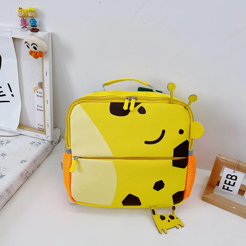 Mochila escolar para niños de 3 a 5 años, antipérdida, con dibujos animados, doble hombro, cervatillo, nueva