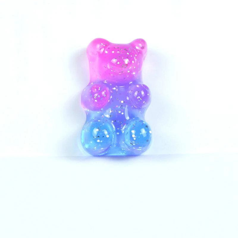 20 teile/los Mini Harz Gummibärchen Flatback Cabochon Gradienten Glitter Weihnachten Applique Ornament Handwerk DIY Ohrring Zubehör – Detail 7