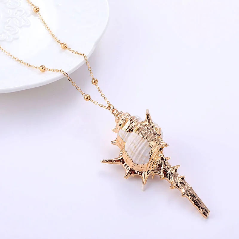 Hot 2019 Bohemia Conch Shells Necklace Sea Beach Shell Pendant Necklace For Women Female Shell Cowrie Summer Party Gift Jewelry