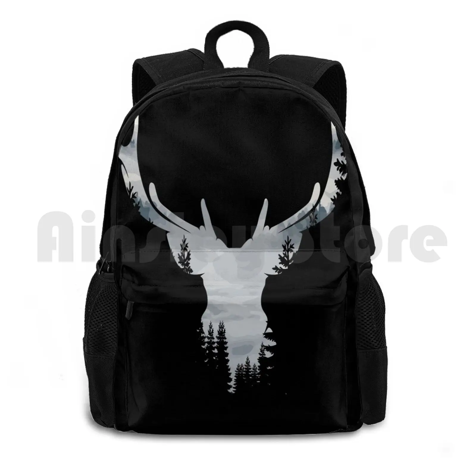 Deer Winter Forest Outdoor Hiking Backpack Riding Climbing Sports Bag Deer Forest Nature Animal Animals Wild Wildlife Trees