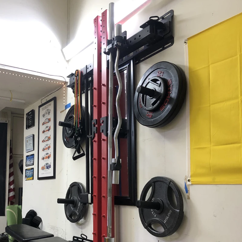 Wall Mounted Barbell Bar Storage Rack Weight Plate Holder For Gym Home Barbell Rod Display Bracket Space Saving Wall Frame