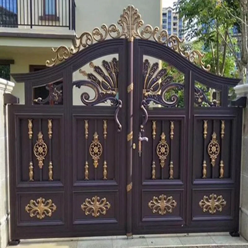 European style aluminium Gates Villa doors electric garden Gates aluminium courtyard gate