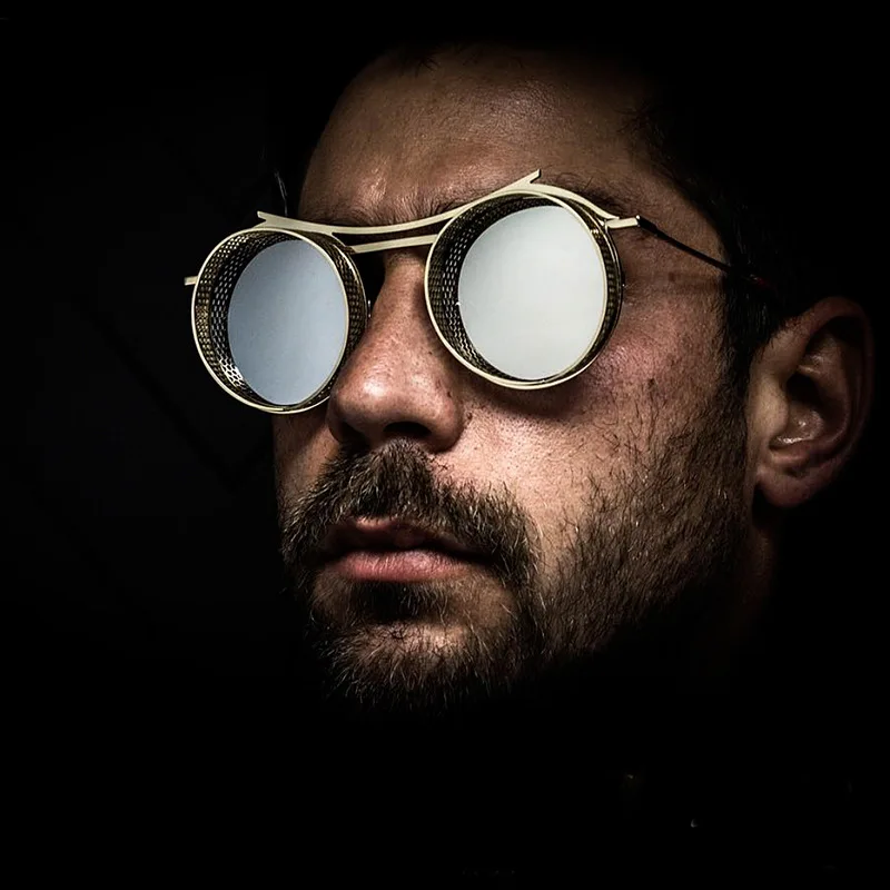Steampunk Sonnenbrille Männer Mode Runde Punk Gläser Frauen Vintage Luxus Retro Vasos Decorativos Gafas De Sol Zonnebril Heren – Detail 1
