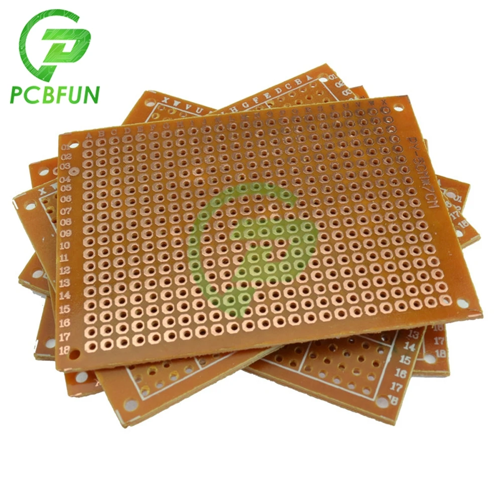 Prototyp Papier Single Side Kupfer PCB Universal-Experiment Matrix Circuit Board 5x7cm Bakelit Bord für DIY Löten 2,54mm