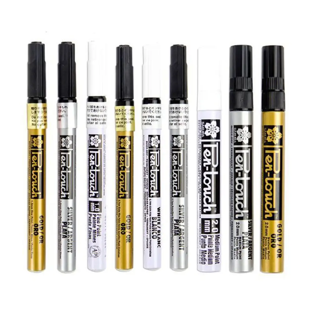 Golden Liquid Chrome Marker Set 0.7/1.0/2.0mm Art Liquid Fade-proof Metal Mirror Chrome Markers Craftwork Pen Accessories