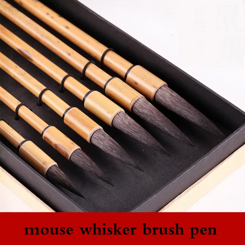 

6pcs Calligraphy Brushes Mouse Whisker Excellent Calligraphy Brush Traditional Calligraphy Writing Chinese Painting Brush Pen