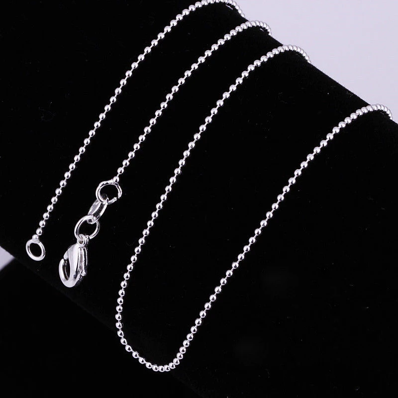 Wholesale Lots 100pcs 1.5mm Silver Plated Beads Chain 16