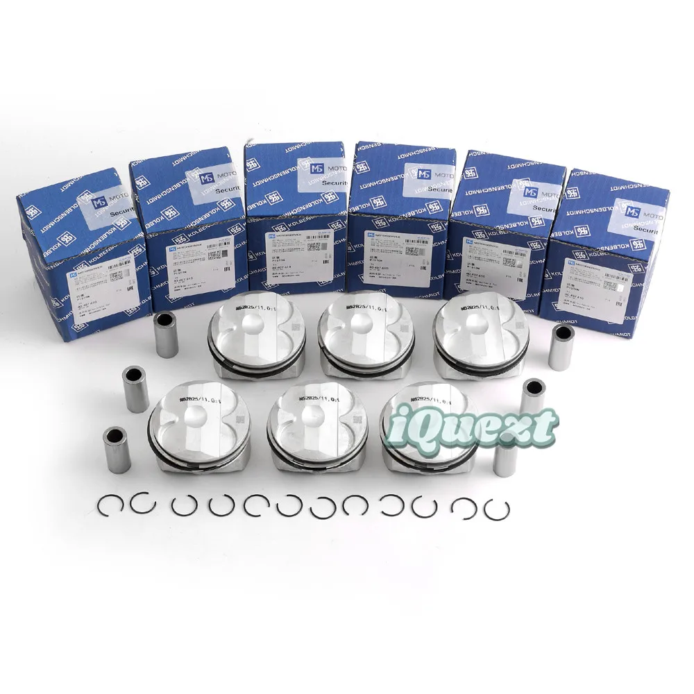 

6x Pistons Rings Set Φ82mm 11257612982 KS CR 11:1 for BMW E60 E90 E92 323i 525i N52B25 2.5L L6 2497CC Naturally Aspirated