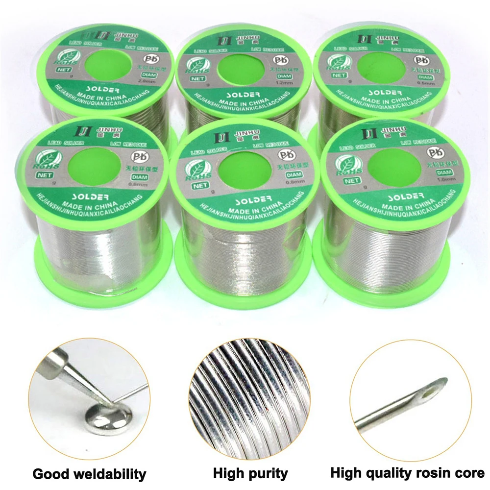 250g Lead-Free Sn99.3 Cu0.7 Solder Wire 0.5mm-2.0 mm Unleaded Lead Free Tin Rosin Soldering Wires for Electrical Solder RoHs