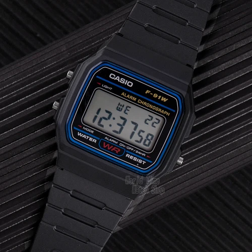 Imagen 2 del producto Casio reloj choque g reloj hombres superior situado militares hombres de cuarzo resistente al agua LED relogio reloj digital sport watch reloj de pulsera negro Casual clásico Retro neutro acecha Plaza reloj simple F91W