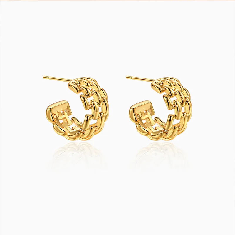 2022 New European and American Hemp Chain Woven Circle  Earrings For Women Korean Fashion Jewelry Design Personalized Earrings