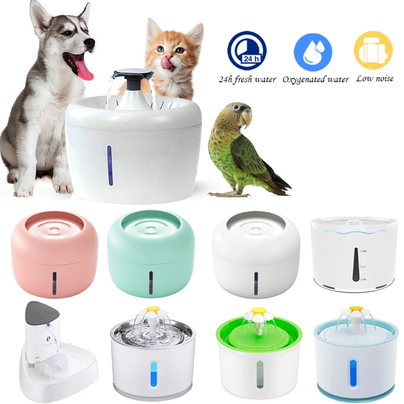 Cat Water Fountain Dog Drinking Bowl Pet USB Automatic Water Dispenser LED Super Quiet Drinker Auto Feeder for Cats Dog