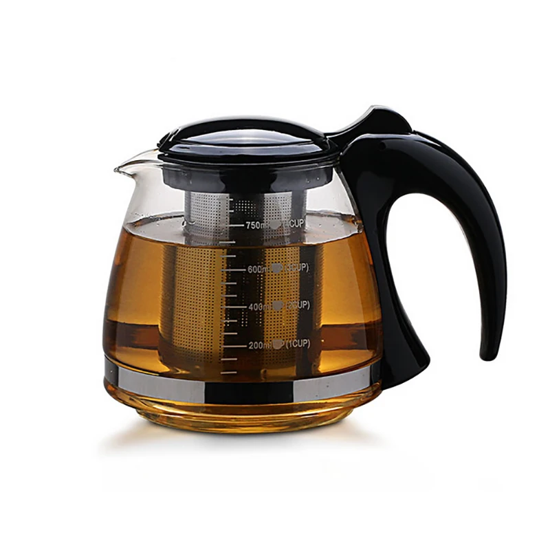 Creative Design Glass Teapot 750ml &1200ml Fashion Glass Teapot  for Tea Flower with Removable Steel Infuser Filter Tea Kettle