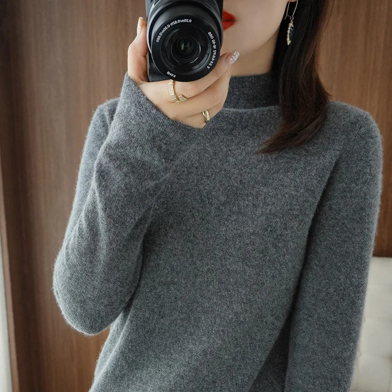 Autumn Winter Basic Sweater Woman Cashmere Knitted Solid  Women Pullover Soft Casual Jumper