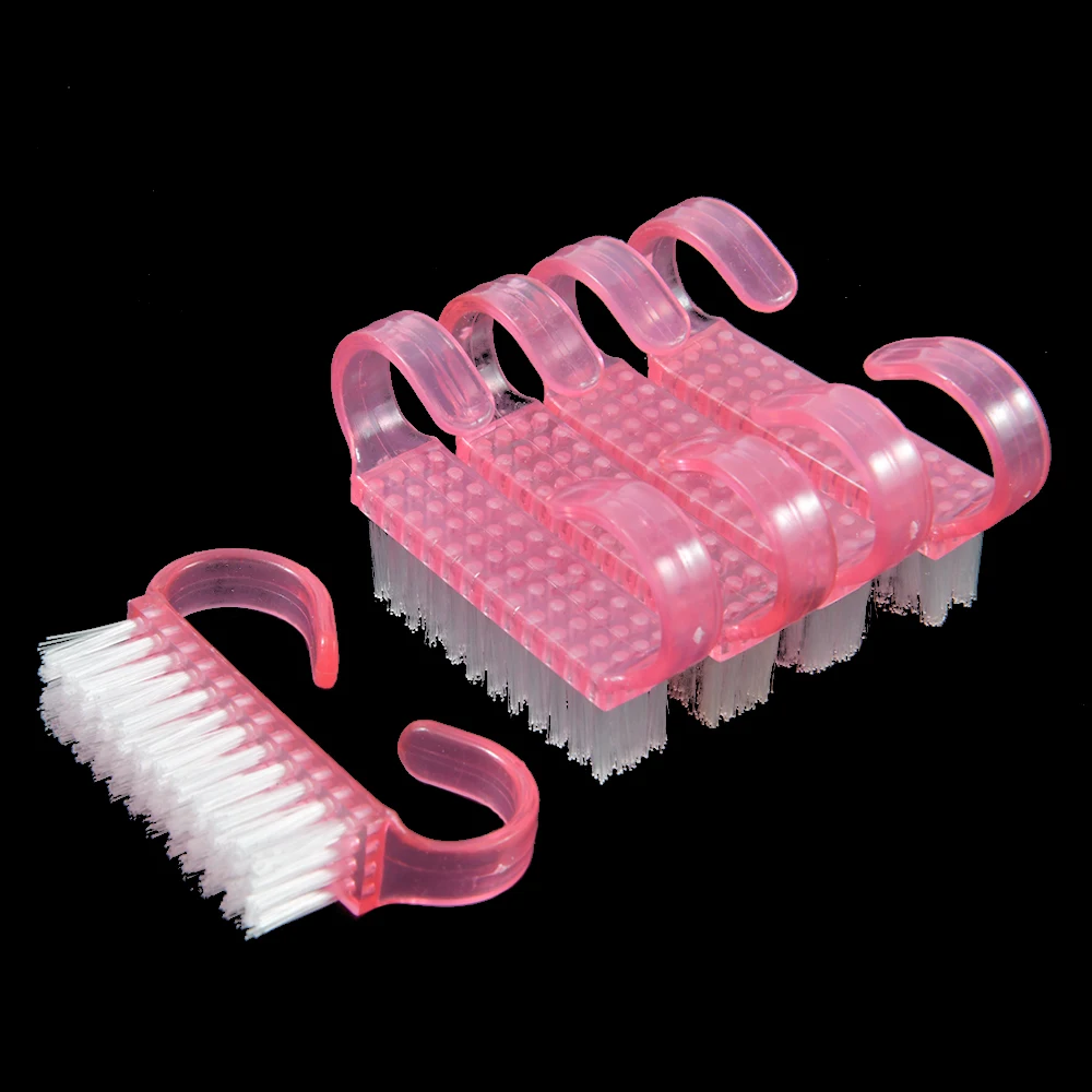 20 Pcs/Lot Acrylic Nail Brush 4 Color Nail Art Manicure Pedicure Soft Remove Dust Plastic Cleaning Nail Brush Set