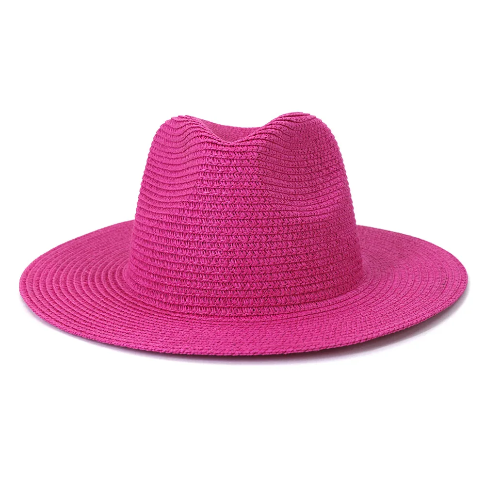 Großhandel Sun Hüte Männer Frauen Sommer Panama Breite Krempe Stroh Hüte Mode Bunte Outdoor Jazz Strand Sonnenschutz Kappe – Detail 27