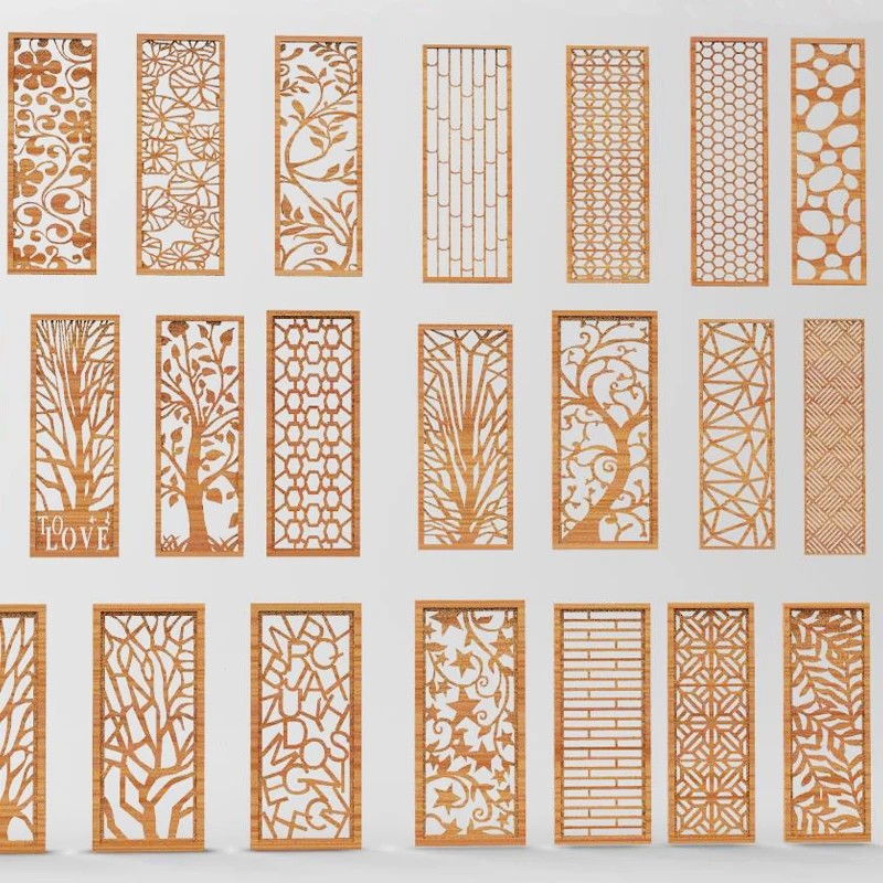 26 قطعة لوحات التقسيم 3d نموذج ل cnc في STL ملف تنسيق الجوف خارج الزهور نحت باب و نافذة التقسيم DIY ديكور المنزل