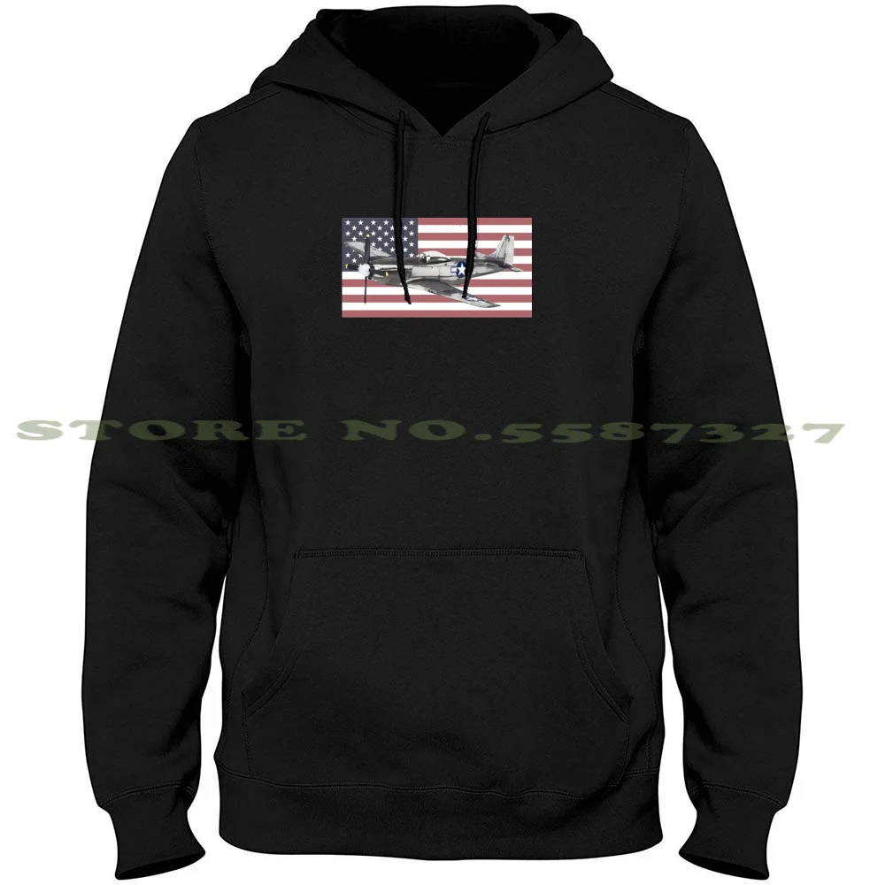 North American P-51 Mustang Usaf Usaaf Ww2 Wwii Fighter Plane Us Flag Hoodies Sweatshirt For Men Women North American P 51