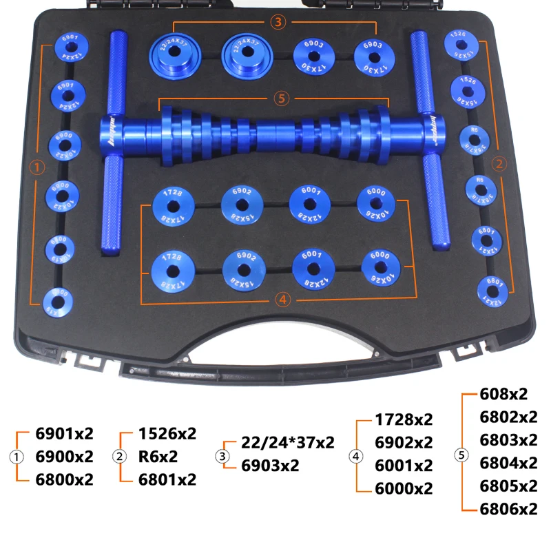 HEPPE Bike Hub Bearing Installation Tool Kit Bottom Bracket Install Tool Set BB Bearing Press Set Soft Tail Frame Press Toolkit