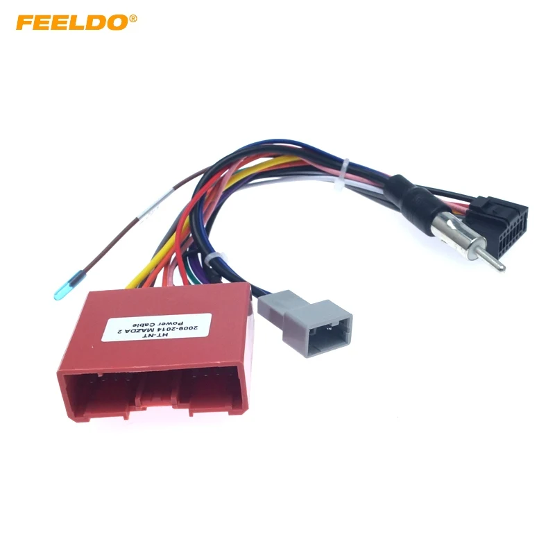 

FEELDO Car Navi Radio 16PIN Adaptor Power Cable For Mazda 2/3/6 Ruiyi Audio Stereo 16Pin Wiring Harness #HQ4239