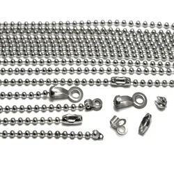 1.5 2.4 10 mm Stainless Steel Ball Bead Chains & Connector Bulk Chains for Jewelry Making Fit DIY Necklace Keychain Accessories