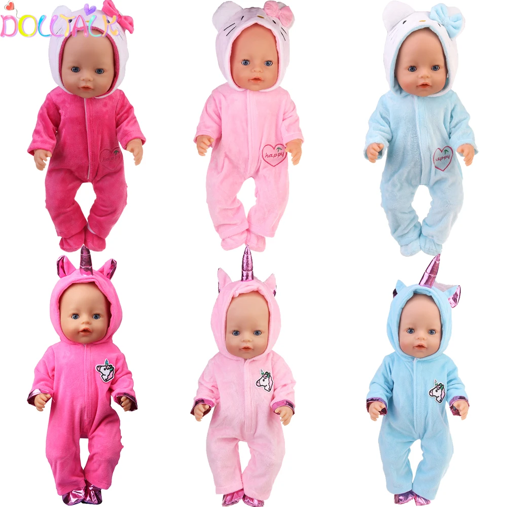 17 Inches Ameican Doll Clothes Suit Animal Kitten Clothes Set For 43cm New Born Doll Fit Our Generation Dolls Best Gift Sock